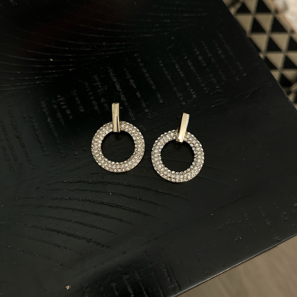 Gold Pavé Hoop Earrings